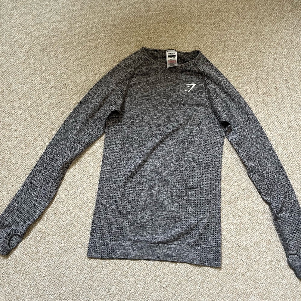 Gymshark Seamless Long Sleeve Top in Charcoal Gray